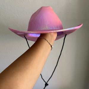 Pink iridescent cowgirl hat